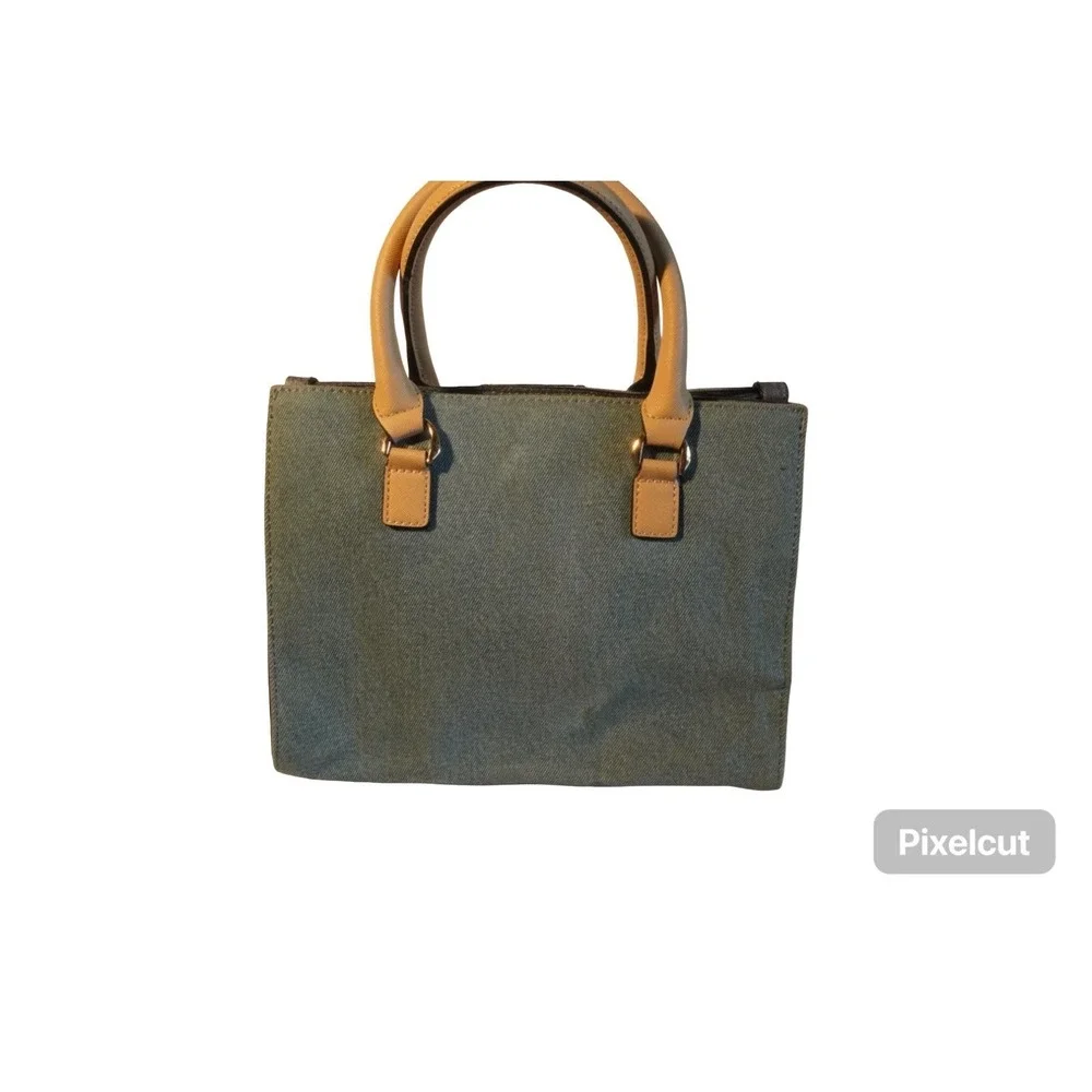 Aldo Women Handbag Gray Chambray Denim Pockets Convertible Satchel/Crossbody Bag